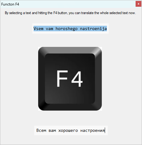 Transliter - F4 function